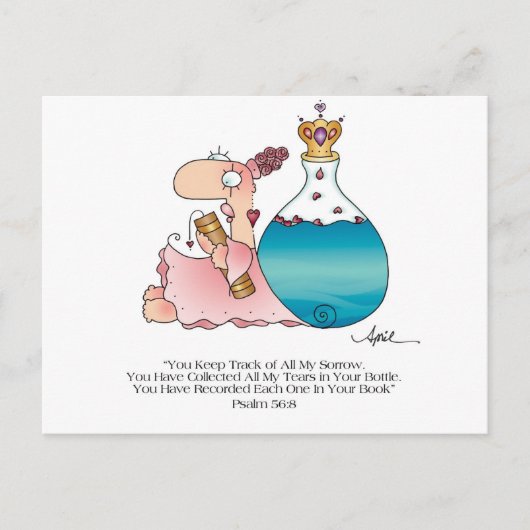 TEARS IN A BOTTLE Briefkaart beroemd gemaakt door  (Voorkant)