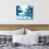 Tears of Azure Blue Abstract Canvas Afdruk (Insitu (Slaapkamer))