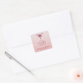 Tears of Joy for Wedding with Burgundy Dragonfly Vierkante Sticker (Envelop)
