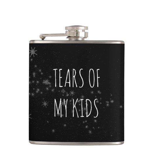 Tears of My Kinder Funny Parents Gift Hip Flask Heupfles (Voorkant)