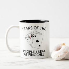 Tears Of The People I Beat At Pinochle Funny Tweekleurige Koffiemok