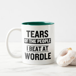 Tears of The People I Beat at Wordle Mug Funny Tweekleurige Koffiemok