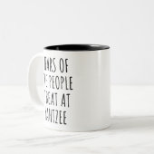 Tears of the People I Beat at Yahtzee Tweekleurige Koffiemok (Voorkant links)