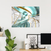 Teary Dreams Abstract Poster (Thuiskantoor)