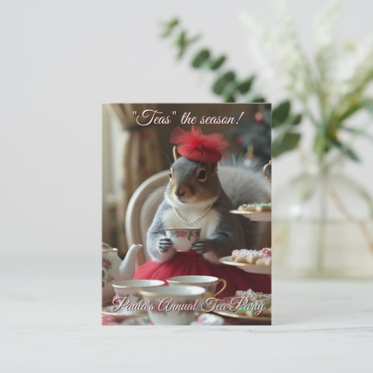 "Teas" de seizoensuitnodiging Briefkaart (Staand voorkant)