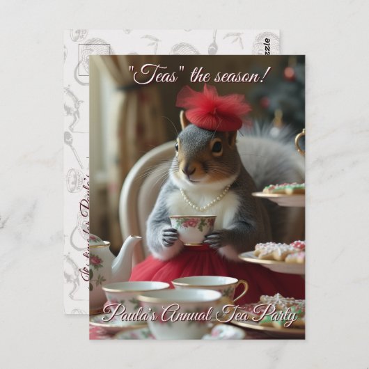 "Teas" de seizoensuitnodiging Briefkaart (Voorkant / Achterkant)