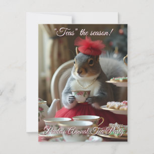 "Teas" de seizoensuitnodiging Briefkaart