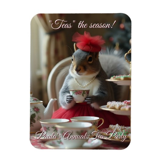 "Teas" de seizoensuitnodiging Magneet (Verticaal)