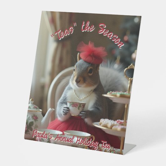 "Teas" het seizoen Reclamebord Met Voetstuk (Voorkant)