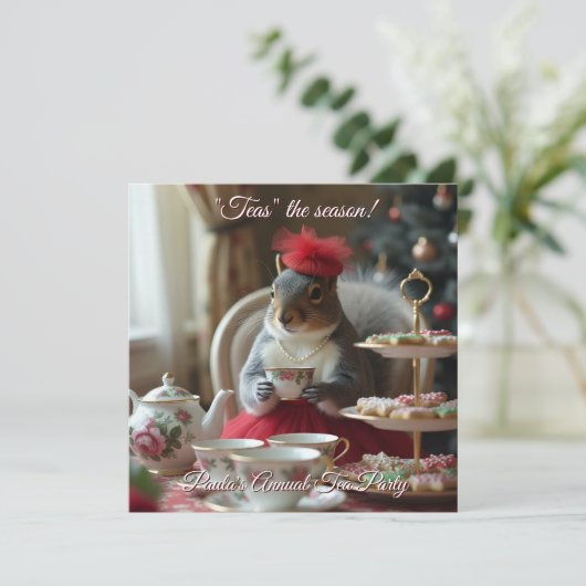 "Tea's" het Seizoen Uitnodiging (Staand voorkant)