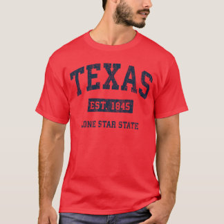 Teas Vintage Atletisch Sportontwerp Navy Print Pul T-shirt