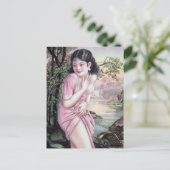 Tease in Stream Oasis door Shanghai China Meisje Briefkaart (Staand voorkant)