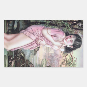 Tease in Stream Oasis door Shanghai China Meisje Rechthoekige Sticker