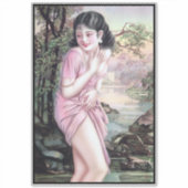 Tease in Stream Oasis door Shanghai China Meisje Sticker (Voorkant)