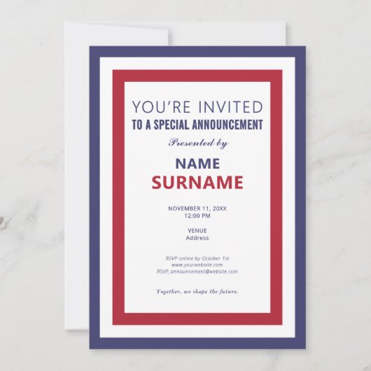 Teaser-campagne voor politieke kandidaten van star kaart (Voorkant)