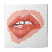 Teaser lip biting tegeltje (Voorkant)