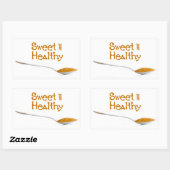 Teaspoon en bruine suiker rechthoekige sticker (Vel)