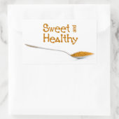 Teaspoon en bruine suiker rechthoekige sticker (Tas)