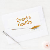 Teaspoon en bruine suiker rechthoekige sticker (Envelop)