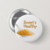 Teaspoon en bruine suiker ronde button 5,7 cm (Voorkant /achterkant)