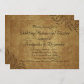  Teastain Swirl Bruiloft repetitie Diner Kaart (Voorkant / Achterkant)