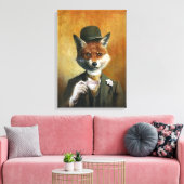 Teatime de heer Fox Canvas Print (Insitu (Woonkamer))