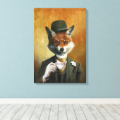 Teatime de heer Fox Canvas Print (Insitu (Houten vloer))
