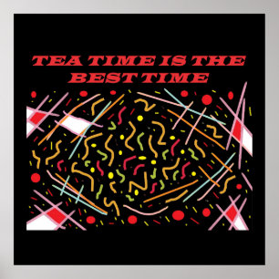 Teatime is de beste tijdkunst ontwerp canvas print