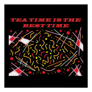 Teatime is de beste tijdkunst ontwerp canvas print perfect poster