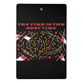 Teatime is de beste time art design zakmap mini klembord (Achterkant)