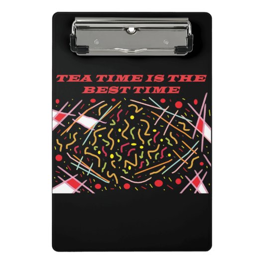 Teatime is de beste time art design zakmap mini klembord (Voorkant)