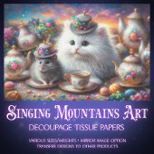  Teatime Kitten Muis Magische Decoupage Tissuepapier