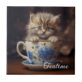 Teatime Kitten Tegeltje (Voorkant)