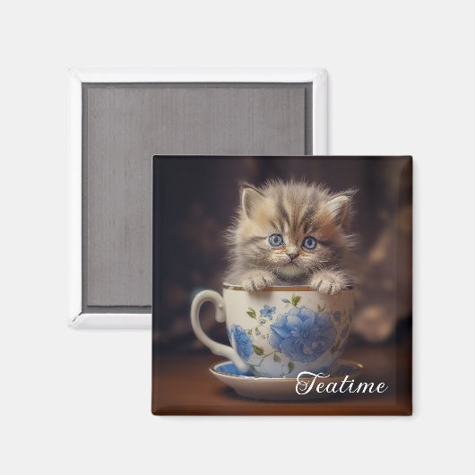 teatime kittenmagneet magneet (Voorkant / Achterkant)