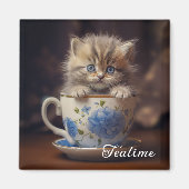 teatime kittenmagneet magneet (Voorkant)