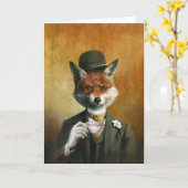 Teatime Mr Fox Groetjes kaart (Gele Bloem)