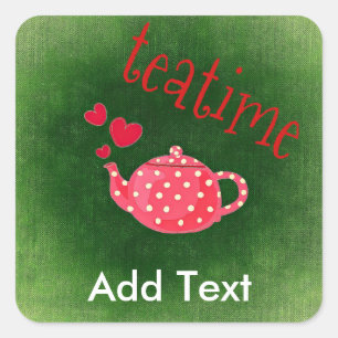 Teatime Party Favor Stickers Gepersonaliseerd