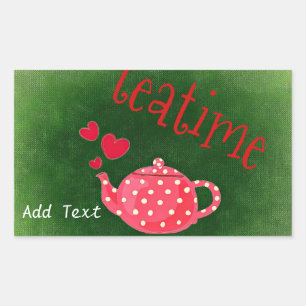 Teatime Party Favor Stickers Gepersonaliseerd