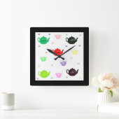 "Teatime Teapot Clock"* Vierkante Klok (Huis)