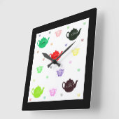 "Teatime Teapot Clock"* Vierkante Klok (Hoek)