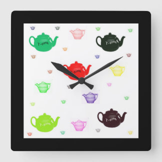 "Teatime Teapot Clock"* Vierkante Klok