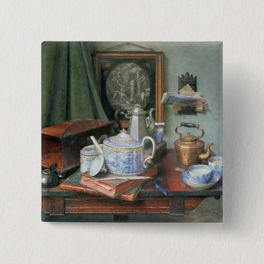 Teatime Vierkante Button 5,1 Cm (Voorkant)