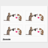 Teatime voor katten rechthoekige sticker (Vel)