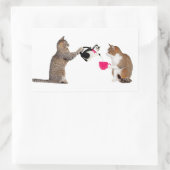 Teatime voor katten rechthoekige sticker (Tas)