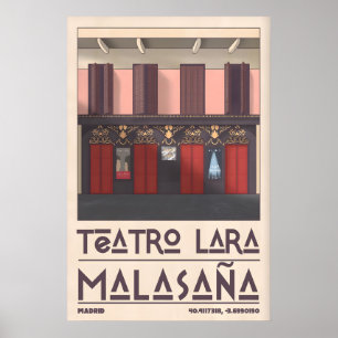 Teatro Lara Wandkunst Vintage Madrid Theater Gevel Poster