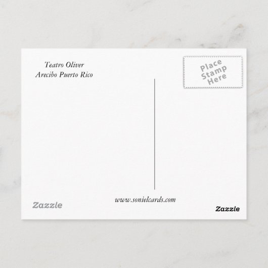 Teatro Oliver Briefkaart (Achterkant)