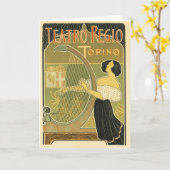 Teatro Regio  Frans Art Nouveau Kaart (Gele Bloem)