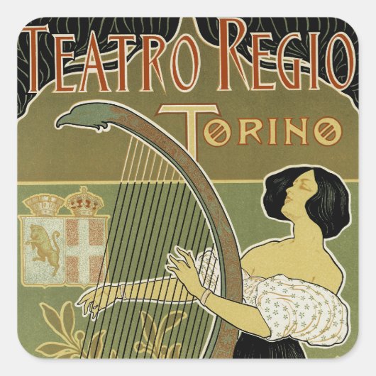 Teatro Regio Torino Vierkante Sticker (Voorkant)