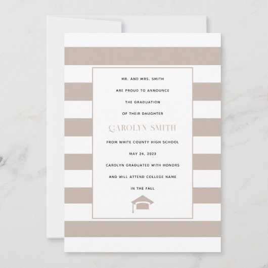 Teaupe Class of 2023 arch foto afstuderen Aankondiging (Achterkant)