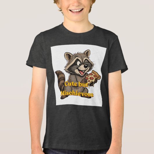Tebele Bandiet Schattig Wasbeer Tri-Blend Shirt (Voorkant)